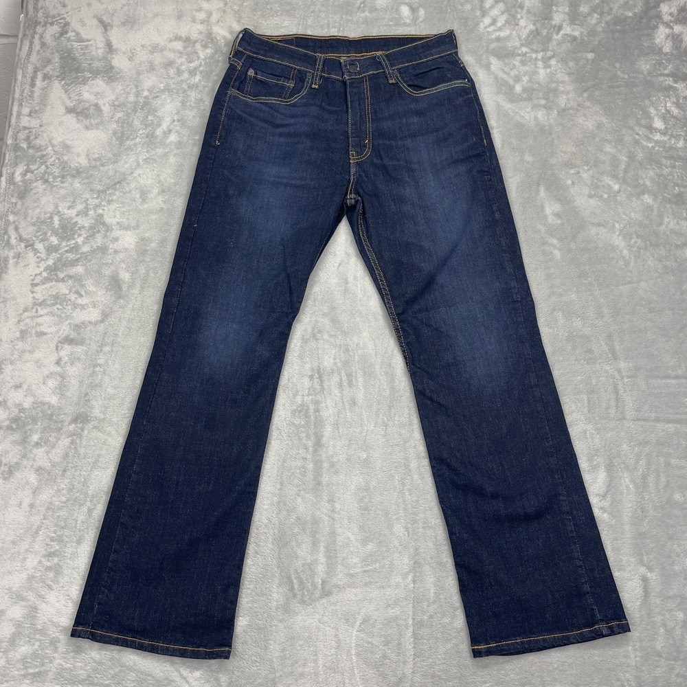 Levi's Jeans Mens 32x30 Blue Denim Dark Wash Faded Stretch 527 Slim Bootcut leg